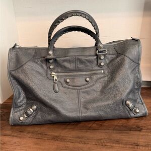 Balenciaga Agneau Giant 12 Work Anthracite/Grey Leather Handbag Purse